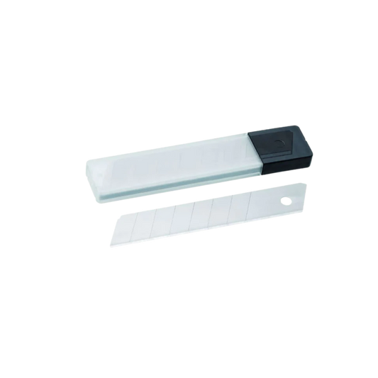 Standard-Abbrechklingen 18 mm in Silber mit 10 Segmenten, passend für alle gängigen Cuttermesser