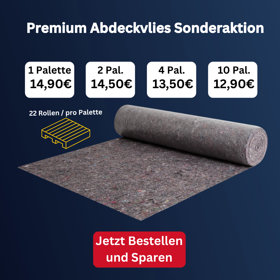 Premium Abdeckvlies auf Palette – 1 m x 50 m – 22 Rollen