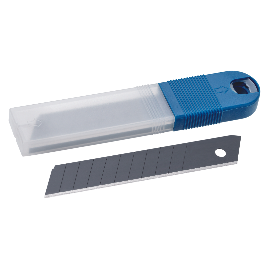 Schwarze Premium-Abbrechklingen 18 mm mit hoher Schärfe und Standzeit für professionelle Anwendungen