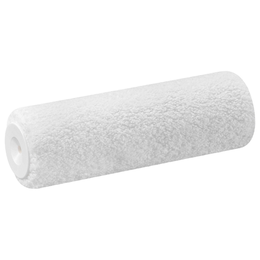 Weiße Q4 Farbwalze 25 cm mit 15 mm Flor aus Polyester und Kern 54, geeignet für glatte Innenwände und hochwertige Oberflächen
