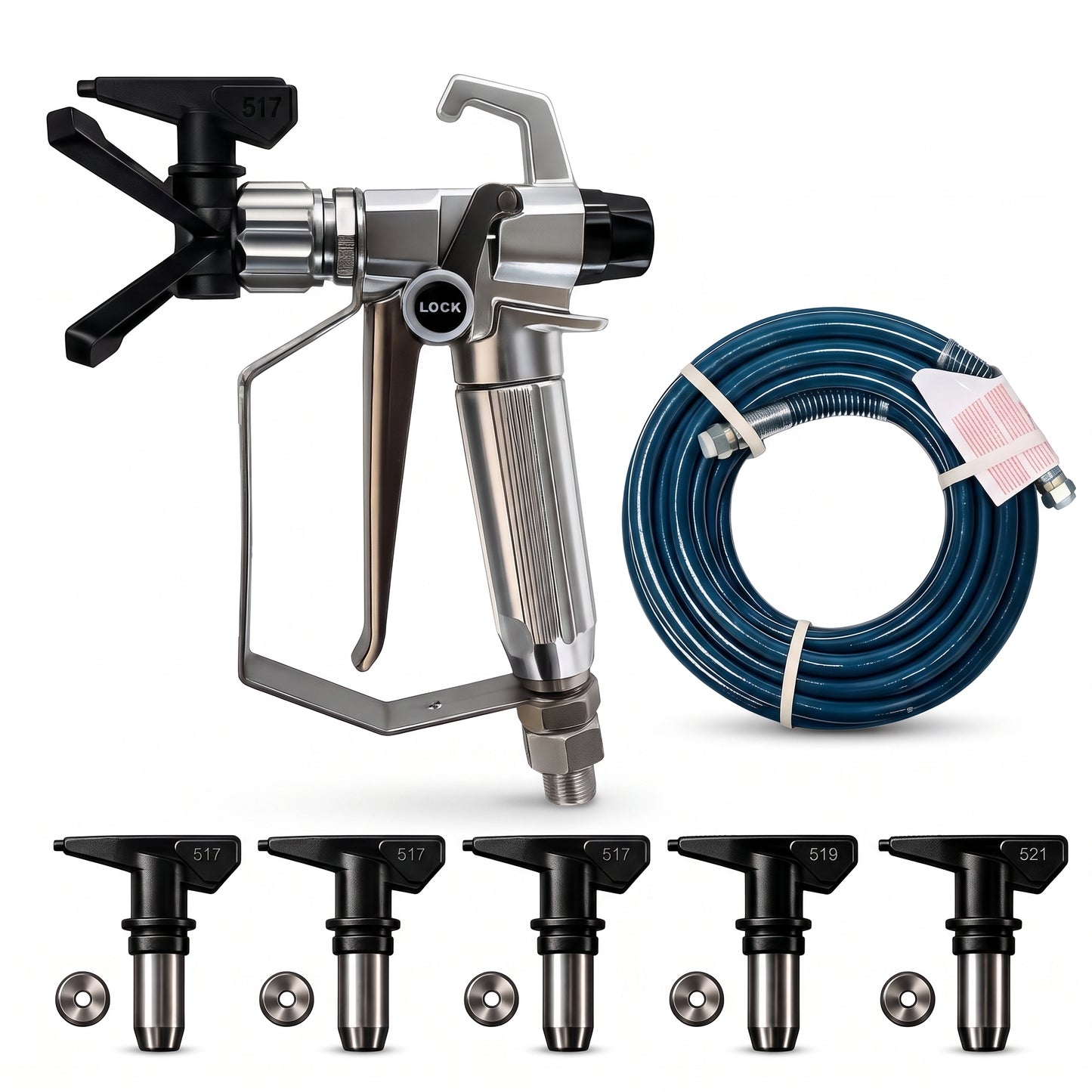 Farbspritz-Set mit Pistole, Schlauch & Düsen