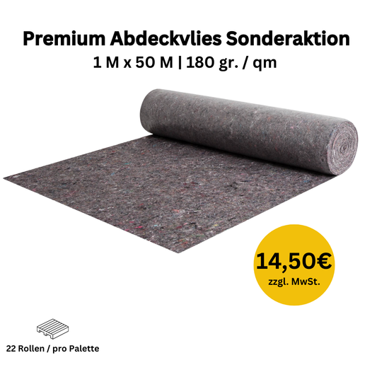 Premium Abdeckvlies auf Palette – 1 m x 50 m – 22 Rollen